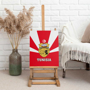 Tunisia Independence Day Canvas Wall Art with Coat of Arms and Flag Style