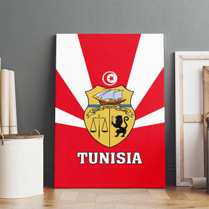 Tunisia Independence Day Canvas Wall Art with Coat of Arms and Flag Style