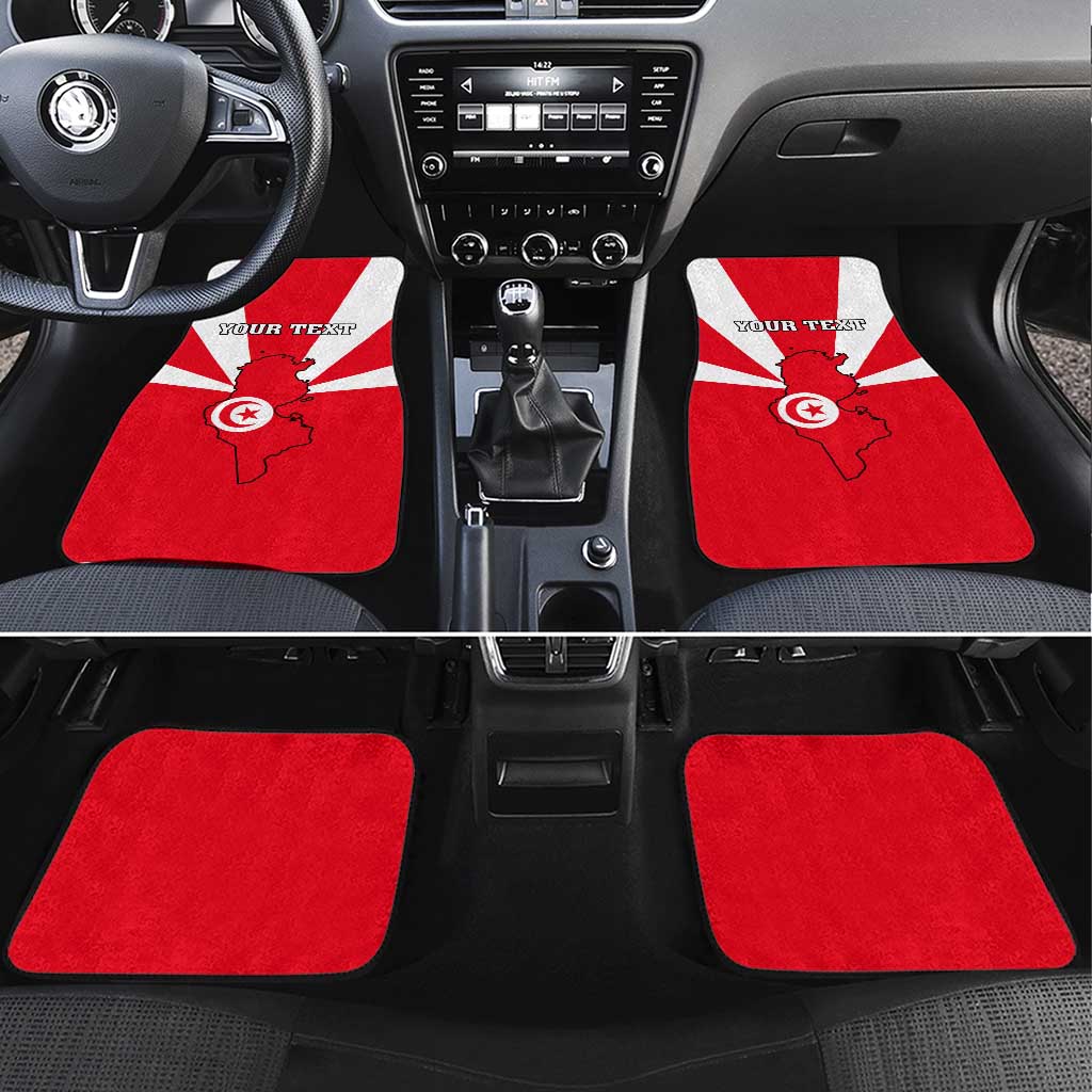 Tunisia Independence Day Car Mats with Coat of Arms and Flag Style