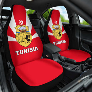 Tunisia Independence Day Car Seat Cover with Coat of Arms and Flag Style