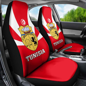 Tunisia Independence Day Car Seat Cover with Coat of Arms and Flag Style