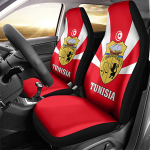 Tunisia Independence Day Car Seat Cover with Coat of Arms and Flag Style