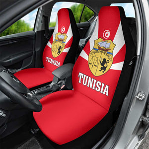 Tunisia Independence Day Car Seat Cover with Coat of Arms and Flag Style