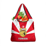 Tunisia Independence Day Grocery Bag with Coat of Arms and Flag Style