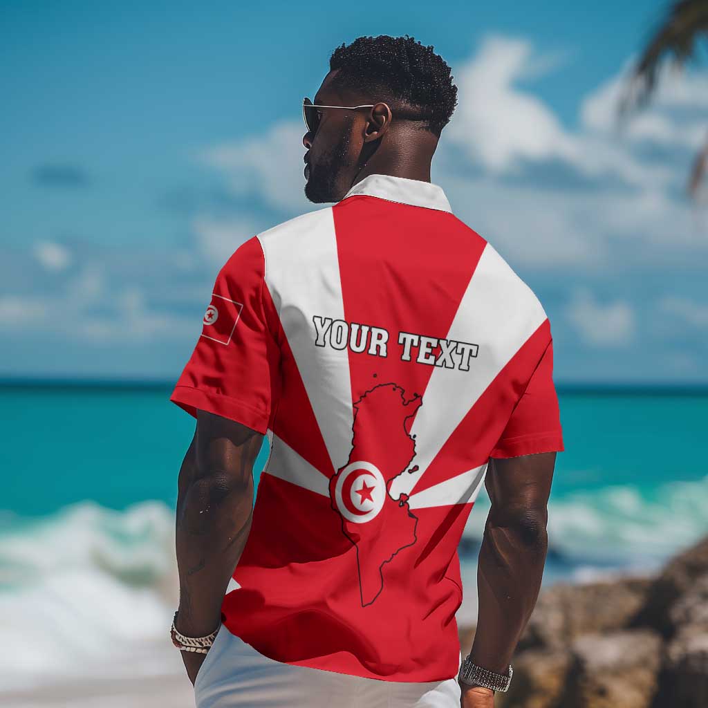 Tunisia Independence Day Hawaiian Shirt with Coat of Arms and Flag Style
