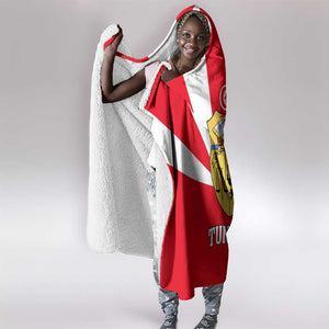 Tunisia Independence Day Hooded Blanket with Coat of Arms and Flag Style