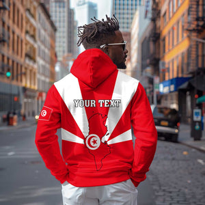 Tunisia Independence Day Hoodie with Coat of Arms and Flag Style