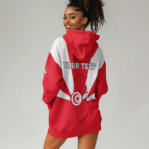 Tunisia Independence Day Hoodie Dress with Coat of Arms and Flag Style