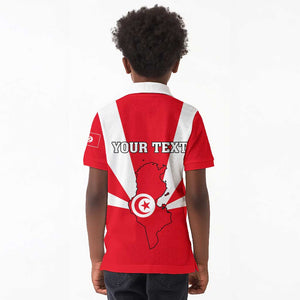 Tunisia Independence Day Kid Polo Shirt with Coat of Arms and Flag Style