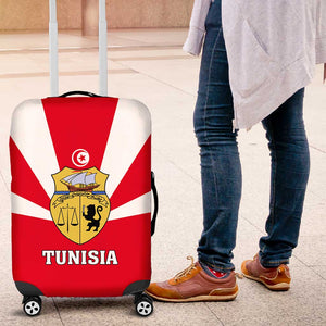 Tunisia Independence Day Luggage Cover with Coat of Arms and Flag Style