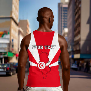 Tunisia Independence Day Men Tank Top with Coat of Arms and Flag Style