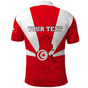 Tunisia Independence Day Polo Shirt with Coat of Arms and Flag Style