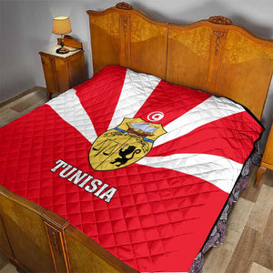 Tunisia Independence Day Quilt with Coat of Arms and Flag Style