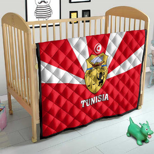 Tunisia Independence Day Quilt with Coat of Arms and Flag Style