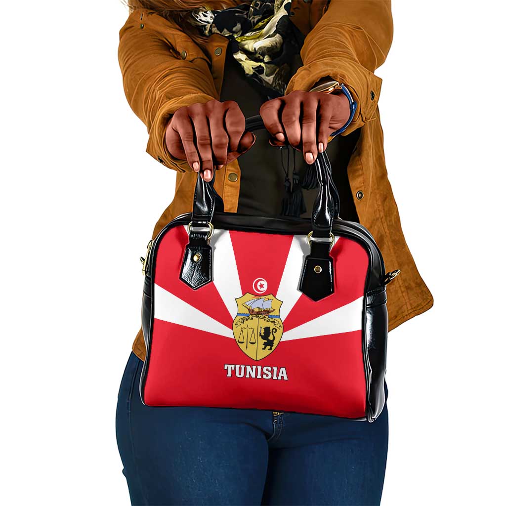 Tunisia Independence Day Shoulder Handbag with Coat of Arms and Flag Style