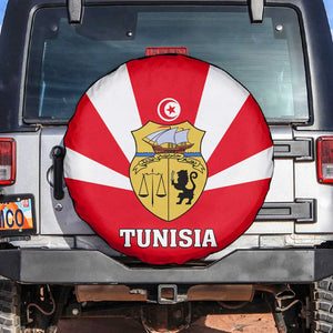 Tunisia Independence Day Spare Tire Cover with Coat of Arms and Flag Style