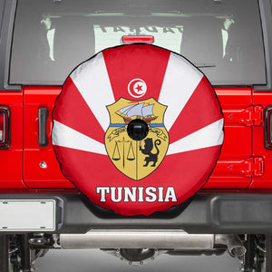 Tunisia Independence Day Spare Tire Cover with Coat of Arms and Flag Style