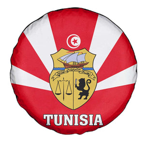 Tunisia Independence Day Spare Tire Cover with Coat of Arms and Flag Style