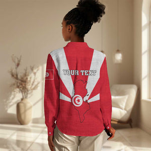 Tunisia Independence Day Women Casual Shirt with Coat of Arms and Flag Style