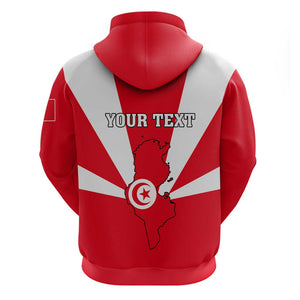 Tunisia Independence Day Zip Hoodie with Coat of Arms and Flag Style