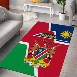 Namibia Independence Day Area Rug with Coat of Arms in Unique Style