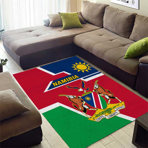 Namibia Independence Day Area Rug with Coat of Arms in Unique Style