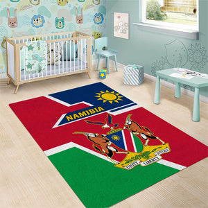 Namibia Independence Day Area Rug with Coat of Arms in Unique Style