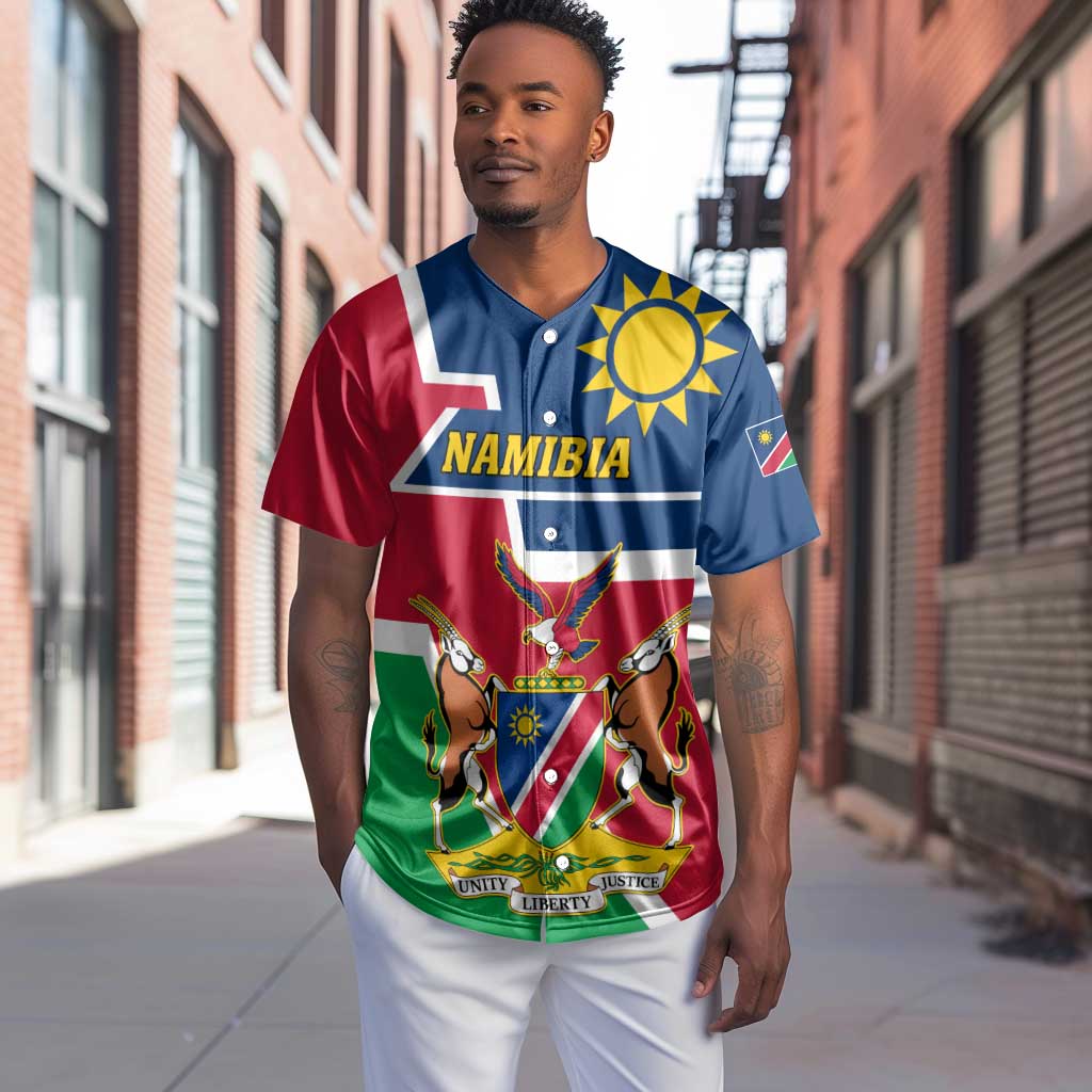 Namibia Independence Day Baseball Jersey with Coat of Arms in Unique Style
