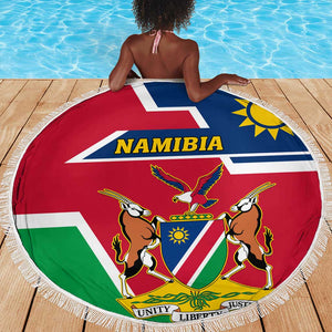 Namibia Independence Day Beach Blanket with Coat of Arms in Unique Style