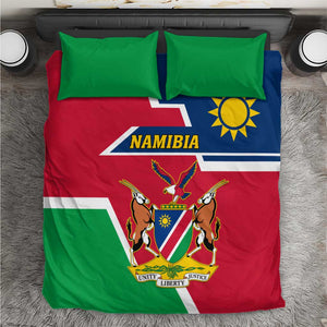 Namibia Independence Day Bedding Set with Coat of Arms in Unique Style