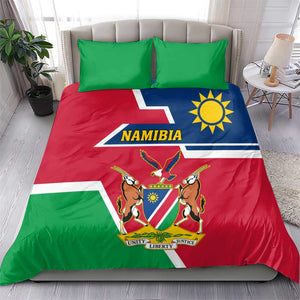 Namibia Independence Day Bedding Set with Coat of Arms in Unique Style