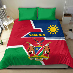 Namibia Independence Day Bedding Set with Coat of Arms in Unique Style