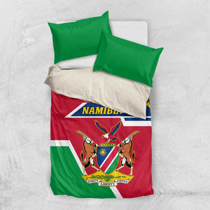 Namibia Independence Day Bedding Set with Coat of Arms in Unique Style