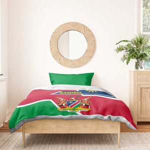 Namibia Independence Day Bedding Set with Coat of Arms in Unique Style