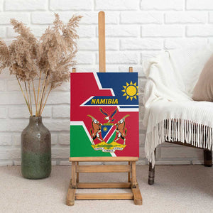 Namibia Independence Day Canvas Wall Art with Coat of Arms in Unique Style