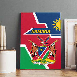 Namibia Independence Day Canvas Wall Art with Coat of Arms in Unique Style