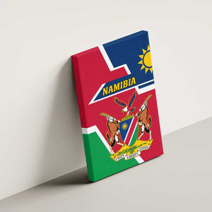 Namibia Independence Day Canvas Wall Art with Coat of Arms in Unique Style