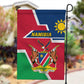 Namibia Independence Day Garden Flag with Coat of Arms in Unique Style