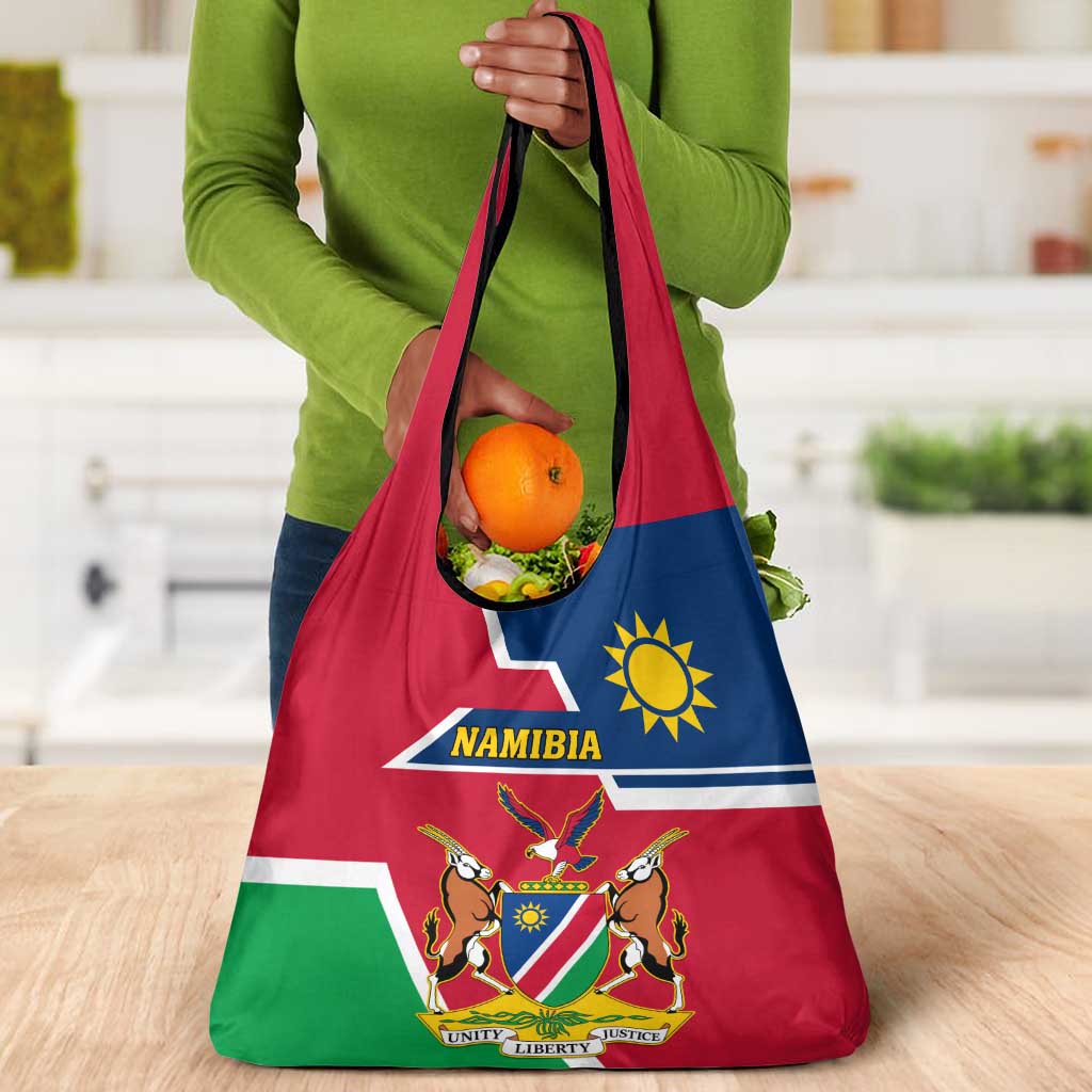 Namibia Independence Day Grocery Bag with Coat of Arms in Unique Style