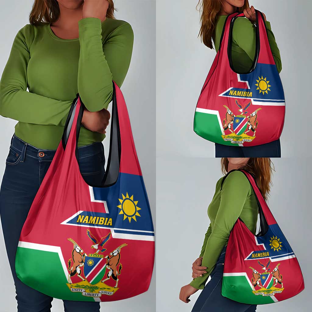 Namibia Independence Day Grocery Bag with Coat of Arms in Unique Style