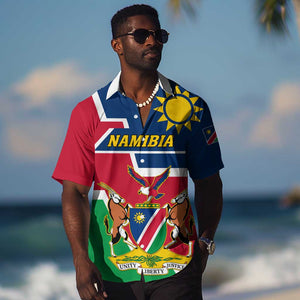 Namibia Independence Day Hawaiian Shirt with Coat of Arms in Unique Style