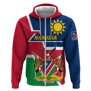 Namibia Independence Day Hoodie with Coat of Arms in Unique Style