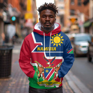 Namibia Independence Day Hoodie with Coat of Arms in Unique Style