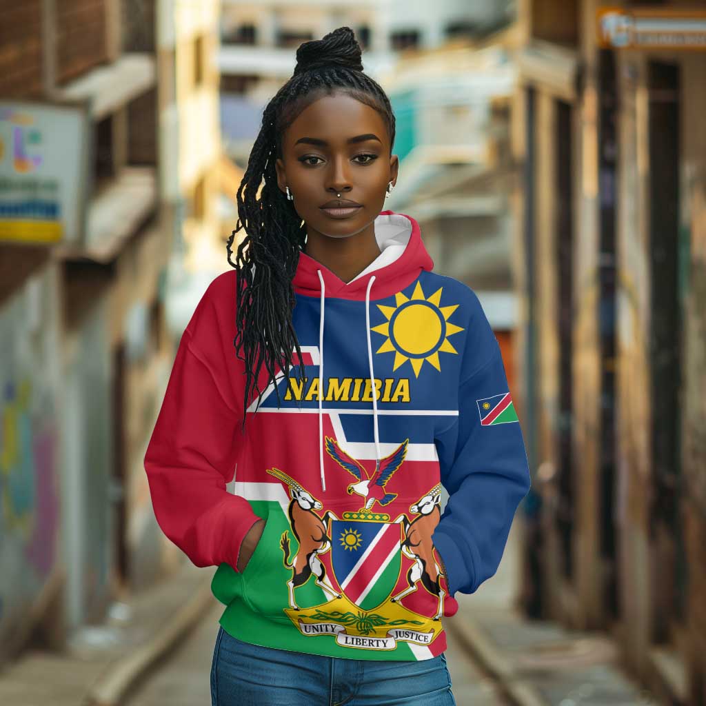 Namibia Independence Day Hoodie with Coat of Arms in Unique Style