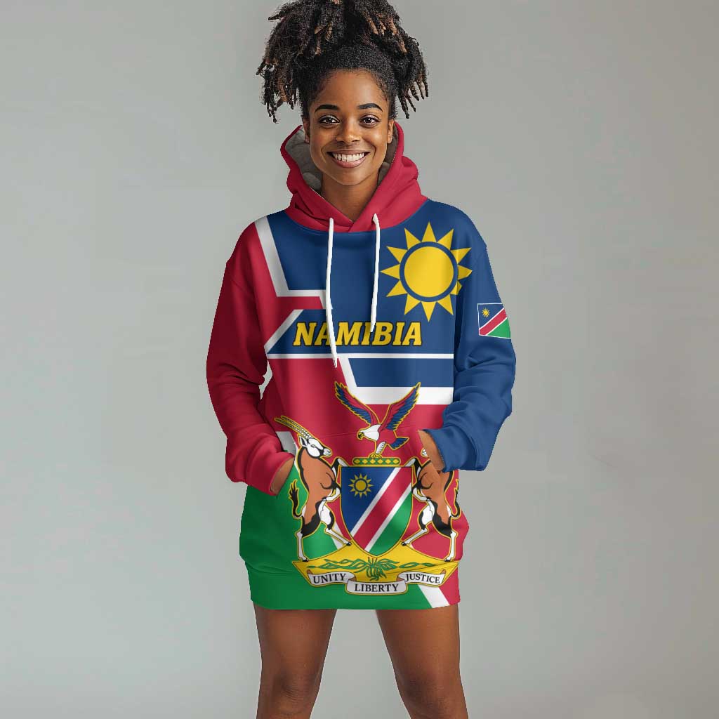 Namibia Independence Day Hoodie Dress with Coat of Arms in Unique Style