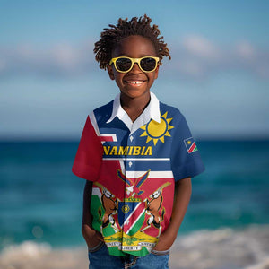 Namibia Independence Day Kid Hawaiian Shirt with Coat of Arms in Unique Style