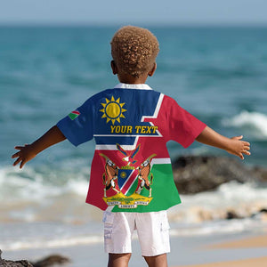 Namibia Independence Day Kid Hawaiian Shirt with Coat of Arms in Unique Style