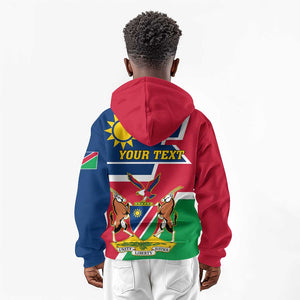 Namibia Independence Day Kid Hoodie with Coat of Arms in Unique Style