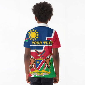 Namibia Independence Day Kid Polo Shirt with Coat of Arms in Unique Style