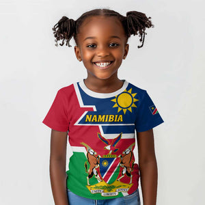 Namibia Independence Day Kid T shirt with Coat of Arms in Unique Style